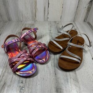 Pack of 2 pair of Girls Sandals DV Dolce Vita CeeDee and Steve Madden JPlum #531